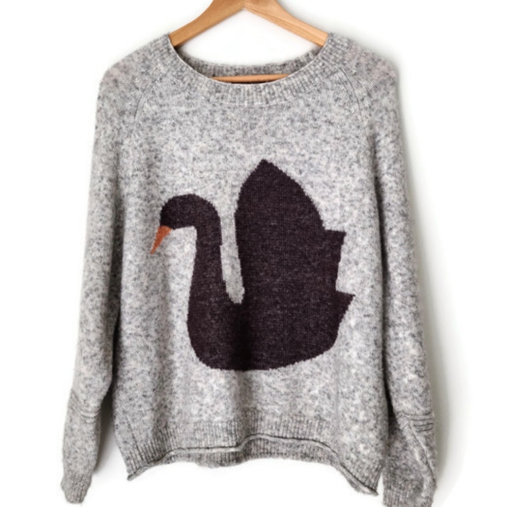 Anthropologie Folk By Hansel From Basel Swan Wood Blend Sweater Small